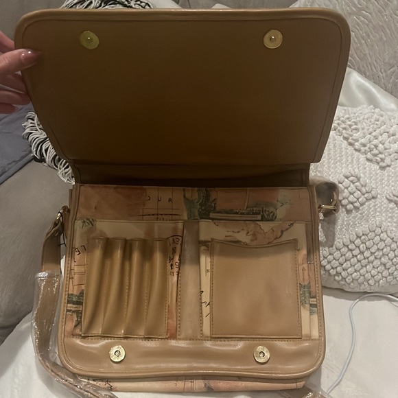 $448 Marchino Leather Vintage Map Shoulder bag and Briefcase  NWOT - Picture 5 of 7